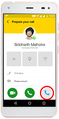 Jio Call App setting to call from other SIM
