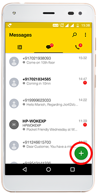 Jio Call App Messaging tab