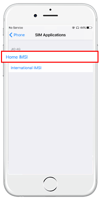 Home IMSI setting under SIM Applications