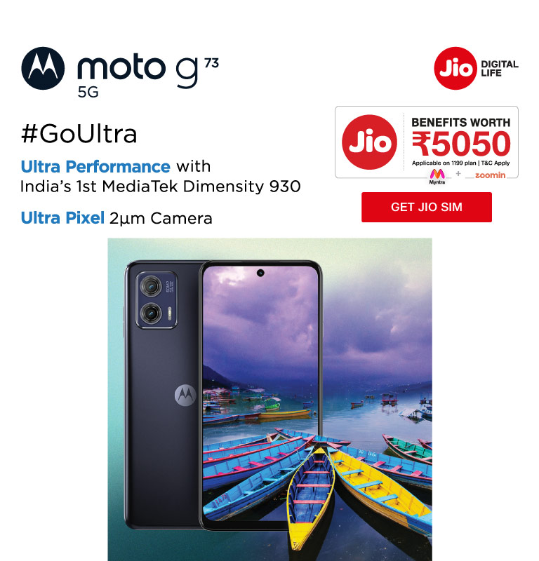 Get ₹4,000 Cashback & Partner Coupons with Jio Motorola G73