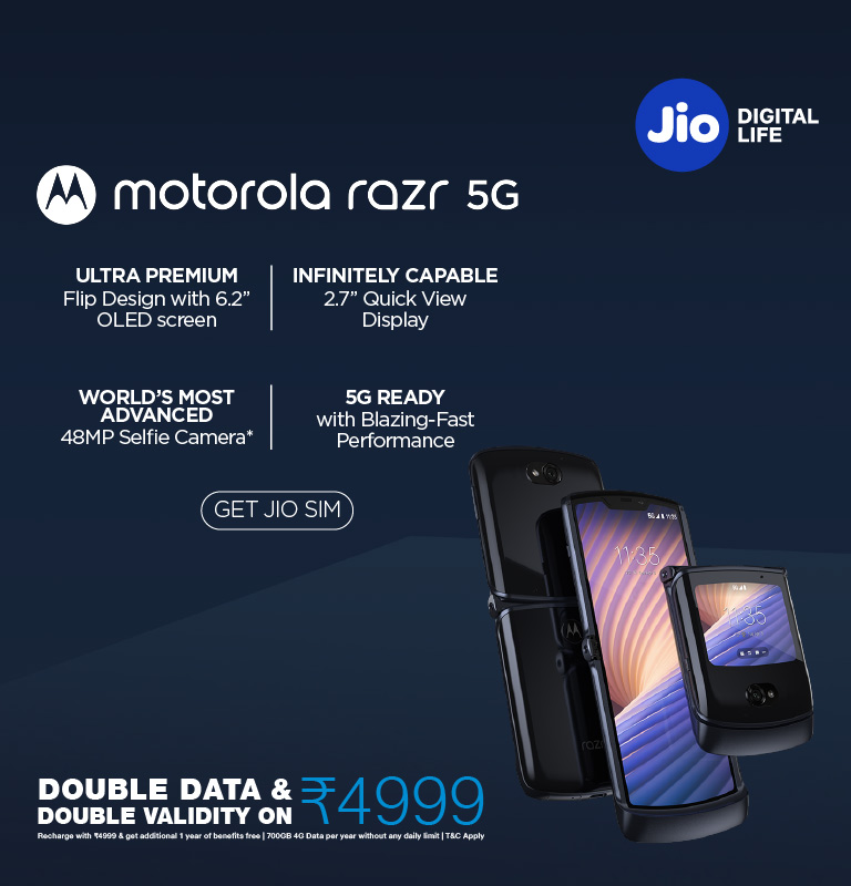 Jio Motorola Razr 5G Offer 2020