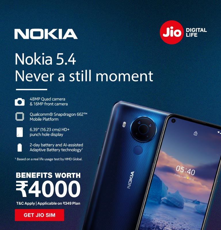 Jio Nokia 5.4 & 3.4 Offer 2021