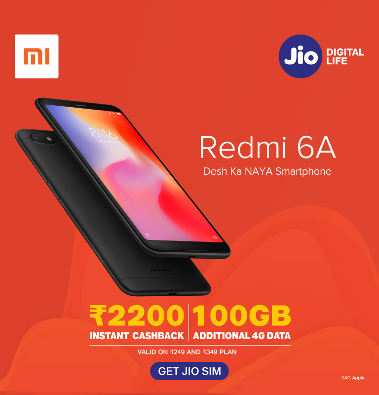 Buy Xiaomi Redmi 6a Online India Get 20 Instant Jio Cashback