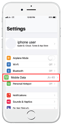 iPhone Mobile Data Settings