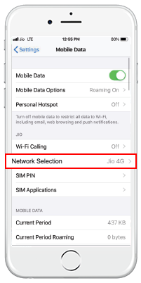 Mobile Data Network Selection Settings