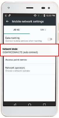 Android Device Network Mode Selection